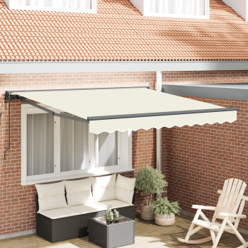 Einziehbare Markise Creme 300x250 cm Aluminium und Polyester
