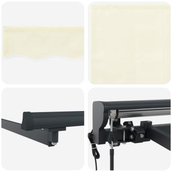Einziehbare Markise Creme 300x250 cm Aluminium und Polyester
