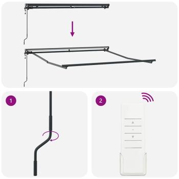 Einziehbare Markise Anthrazit 300 x 250 cm Gewebe