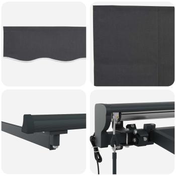 Einziehbare Markise Anthrazit 300 x 250 cm Gewebe