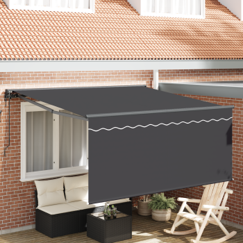 Einziehbare Markise Anthrazit 300 x 250 cm Gewebe