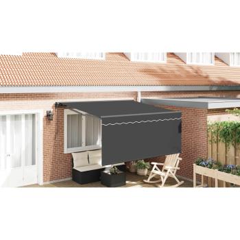 Einziehbare Markise Anthrazit 300 x 250 cm Gewebe