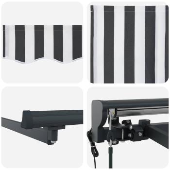 Einziehbare Markise Anthrazit und Weiß 300x250 cm