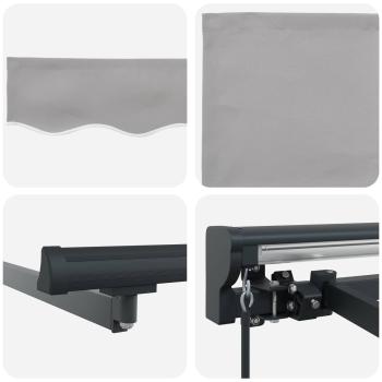 Einziehbare Markise Hellgrau 300x250 cm Polyester
