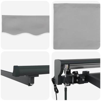 Einziehbare Markise Hellgrau 300x250 cm Gewebe