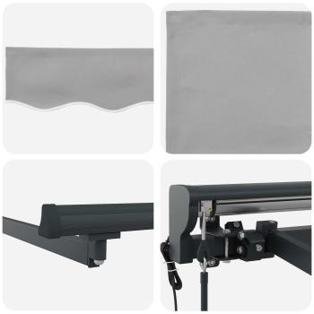 Einziehbare Markise Hellgrau 300x250 cm Gewebe