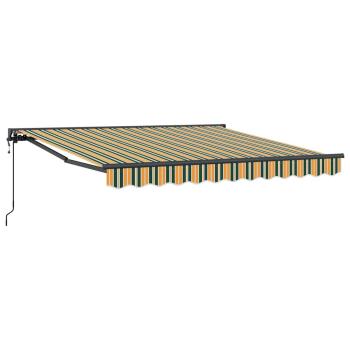 Einziehbare Markise Grün und Gelb 300x250 cm Gewebe