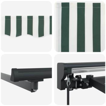 Einziehbare Markise Grün und Weiß 300x250 cm