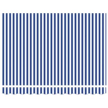 Einziehbare Markise Marineblau und Weiß 350 x 250 cm