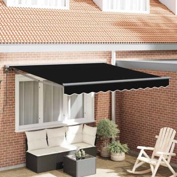ARDEBO.de - Einziehbare Markise Schwarz 350x250 cm Polyester