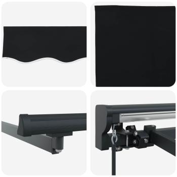 Einziehbare Markise Schwarz 350x250 cm Polyester