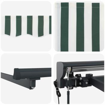 Einziehbare Markise Grün und Weiß 350x250 cm