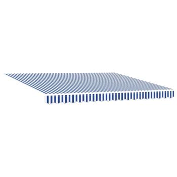 Einziehbare Markise Blaue und weiße Streifen 400 × 300 cm
