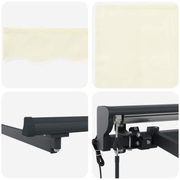 Einziehbare Markise Creme 400x300 cm Polyester und Stahl
