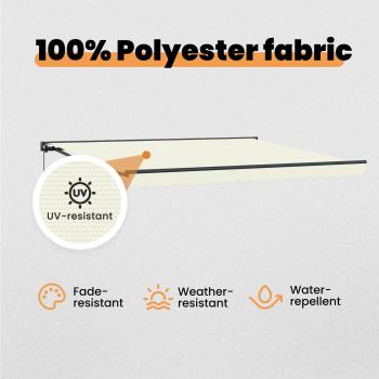 Einziehbare Markise Creme 400x300 cm Polyester und Stahl