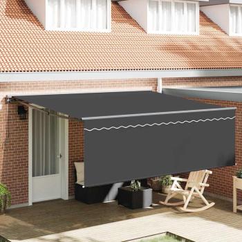 ARDEBO.de - Einziehbare Markise Anthrazit 400 × 300 cm Polyester, Aluminium