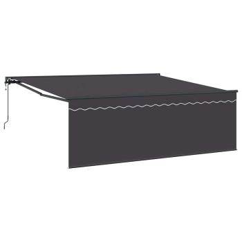 Einziehbare Markise Grau 400 × 300 cm Aluminium, Stoff