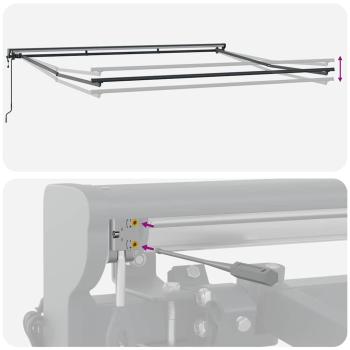 Einziehbare Markise Grau 400 × 300 cm Aluminium, Stoff