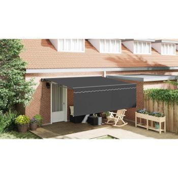 Einziehbare Markise Grau 400 × 300 cm Aluminium, Stoff