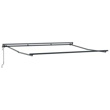 Einziehbare Markise Grau 400 × 300 cm Aluminium, Stoff