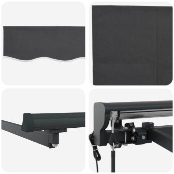 Einziehbare Markise Grau 400 × 300 cm Aluminium, Stoff