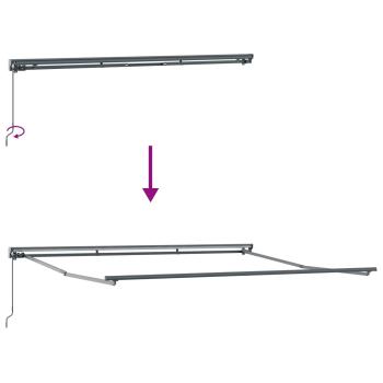 Einziehbare Markise Rot und weiße Streifen 400x300 cm