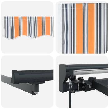 Einziehbare Markise Marineblau 400x300 cm Metall und Stoff