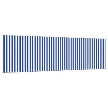 Einziehbare Markise Blau und Weiß Anthrazit 450 × 300 cm