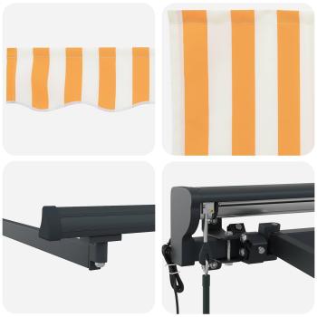 Einziehbare Markise Orange und Weiß 450x300 cm