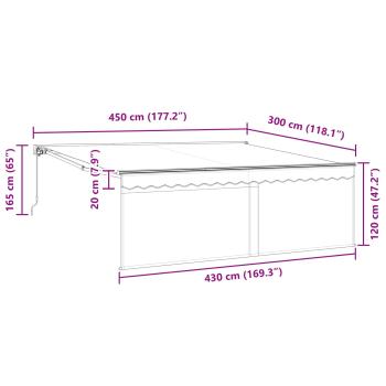 Einziehbare Markise Anthrazit Grau 450 × 300 cm