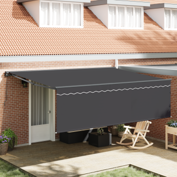 Einziehbare Markise Anthrazit Grau 450 × 300 cm