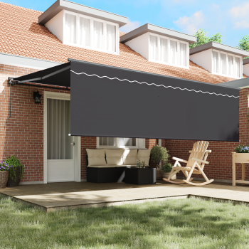 Einziehbare Markise Anthrazit Grau 450 × 300 cm