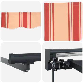 Einziehbare Markise Gelb und Orange 450x300 cm Stoff und Metall