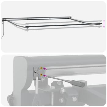 Einziehbare Markise Marineblau 450x300 cm Aluminium und Stoff