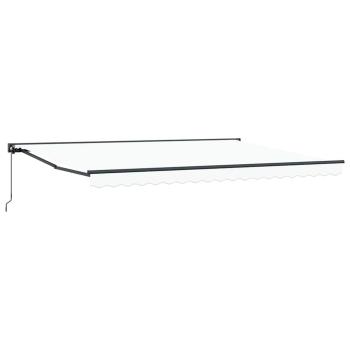 Einziehbare Markise Weiß 450x300 cm Polyester und Metall