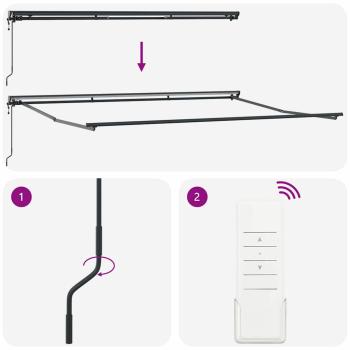 Einziehbare Markise Weiß 450x300 cm Polyesterstoff