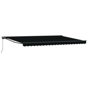 Einziehbare Markise Schwarz 500x300 cm Polyester und Aluminium