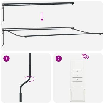 Einziehbare Markise Weiß 500x300 cm Stoff und Aluminium