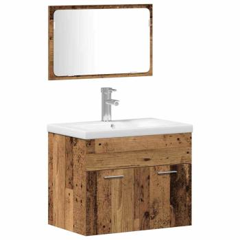 Badezimmermöbel-Set 3 Stk. Braun Holzwerkstoff