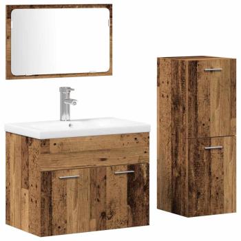 Sets Sonstiges 3 pcs Altes Holz 30 x 30 x 80 cm Holzwerkstoff