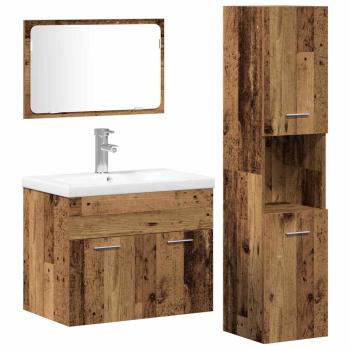 Sets Sonstiges 3 pcs Altes Holz 30 x 30 x 130 cm Holzwerkstoff