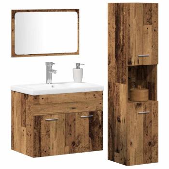 Sets Sonstiges 3 pcs Altes Holz 30 x 30 x 130 cm Holzwerkstoff