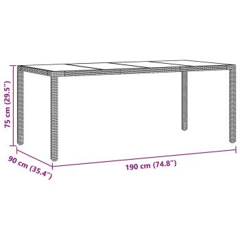 Garten Essgruppe 7 pcs Braun 190 x 90 x 75 cm Poly-Rattan
