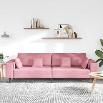 Samt Sofa mit Kissen mit Kissen Rosa 209 cm Samt