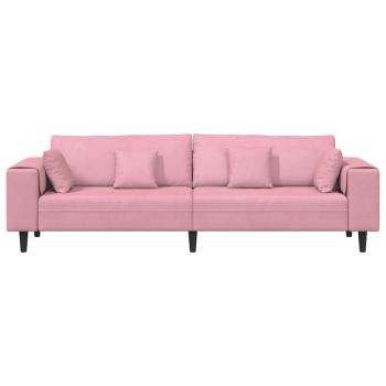 Samt Sofa mit Kissen mit Kissen Rosa 209 cm Samt