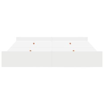 Bett mit Stauraum Weiß 200 x 200 cm Wuchsplatte und Spanplatte