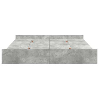 Bett mit Stauraum mit Schubladen mit Kopfteil mit Speicher Betongrau 200 x 200 cm
