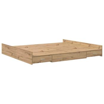 Bett mit Stauraum Eiche handwerklich 180 x 200 cm