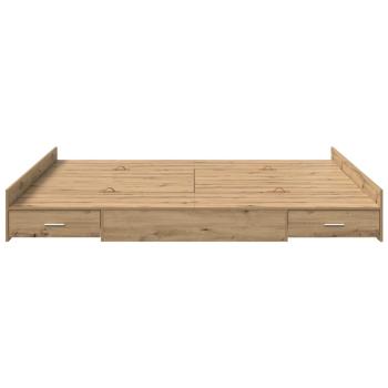 Bett mit Stauraum Eiche handwerklich 180 x 200 cm