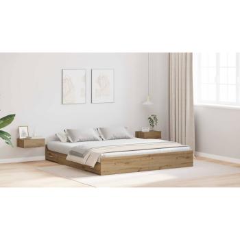 Bett mit Stauraum Eiche handwerklich 180 x 200 cm